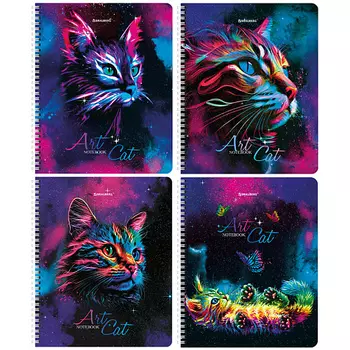 BRAUBERG Тетради Дэк А5 Neon Cats