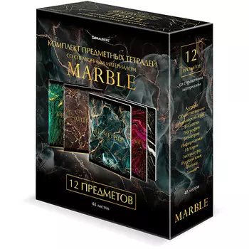 BRAUBERG Тетради предметные комплект MARBLE