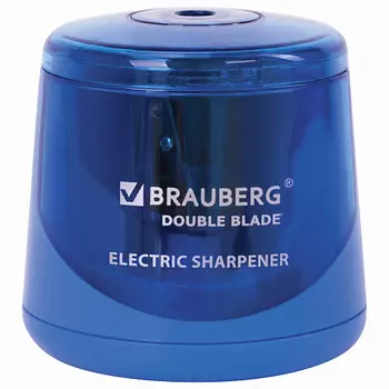 BRAUBERG Точилка электрическая BRAUBERG DOUBLE BLADE BLUE