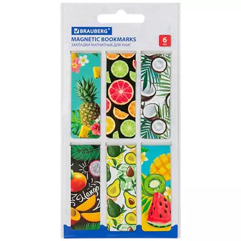 BRAUBERG Закладки для книг магнитные FRUITS