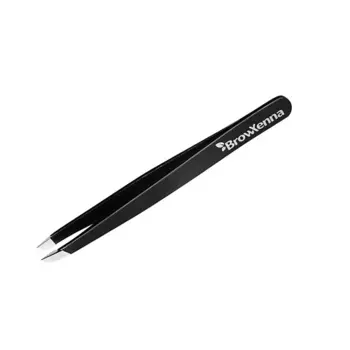 BROWXENNA Пинцет для бровей скошенный, ручная заточка