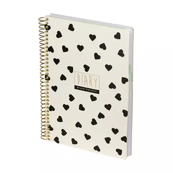 BRUNO VISCONTI ЕЖЕДНЕВНИК CUTE DIARY "Black&White.Сердечки"