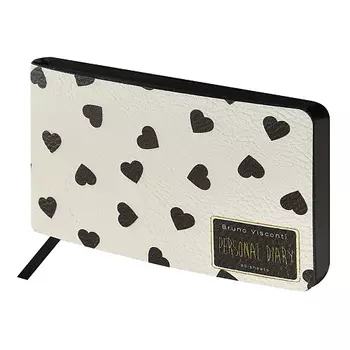 BRUNO VISCONTI Еженедельник А6 "Black&White.Сердечки"