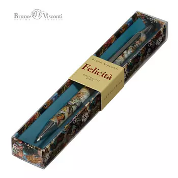 BRUNO VISCONTI Ручка "Felicita ФАНТАЗИЯ. КОРАЛЛЫ" шариковая металлическая синяя 0,7 мм