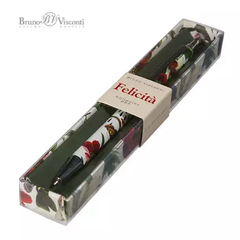 BRUNO VISCONTI Ручка "Felicita. ПИОНЫ" шариковая металлическая синяя 0,7 мм