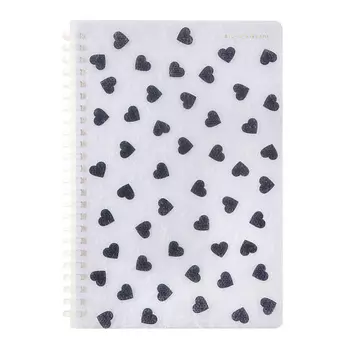 BRUNO VISCONTI Тетрадь А5 на силиконовом гребне"Black&White.Сердечки"