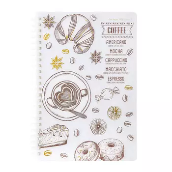 BRUNO VISCONTI Тетрадь А5 на силиконовом гребне"Caff nero.Time"