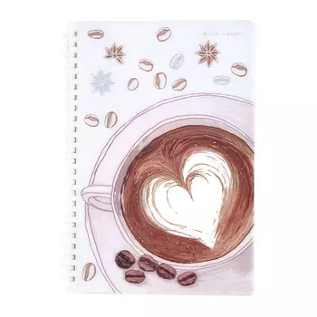 BRUNO VISCONTI Тетрадь А5 на силиконовом гребне"Счастье в кофе. Cappuccino"