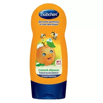 BÜBCHEN Детский шампунь и гель для душа "Спелый абрикос" для детей с 3-х лет Серия Кидс 3+