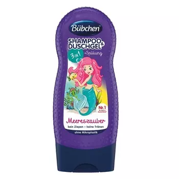 BÜBCHEN Детский шампунь ополаскиватель и гель для душа "Русалочка" для детей с 3-х лет Серия Кидс 3+