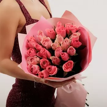 БУКЕТНАЯ ЛАВКА 25 розовых роз
