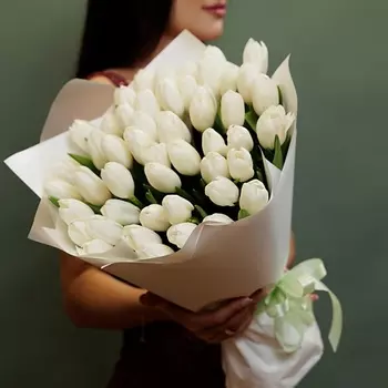 БУКЕТНАЯ ЛАВКА 51 белоснежный тюльпан