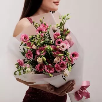 БУКЕТНАЯ ЛАВКА 9 Розовых Эустом