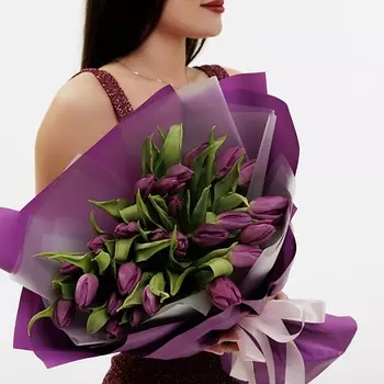 БУКЕТНАЯ ЛАВКА Фиолетовые тюльпаны