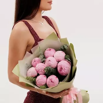 БУКЕТНАЯ ЛАВКА Пионы с эвкалиптом