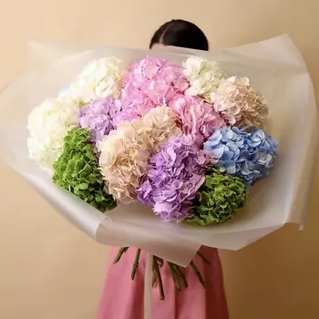 БУКЕТНЫЙ ДОМИК Букет из 15 гортензий