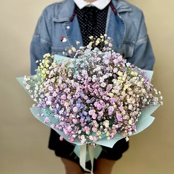 БУКЕТНЫЙ ДОМИК Букет из радужной гипсофилы