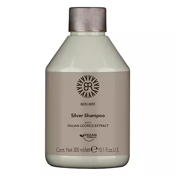 BULBS&ROOTS Шампунь для нейтрализации желтого оттенка светлых волос с экстрактом лакрицы, веган Silver 0