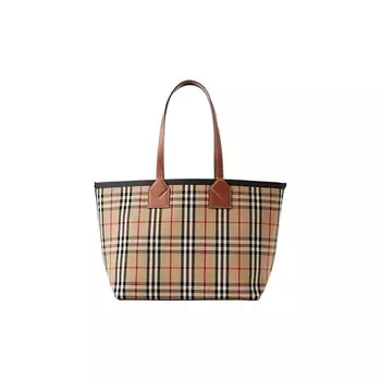 BURBERRY Сумка Cotton Canvas With Calfskin Tote (Basic Set+Shopping Bag)
