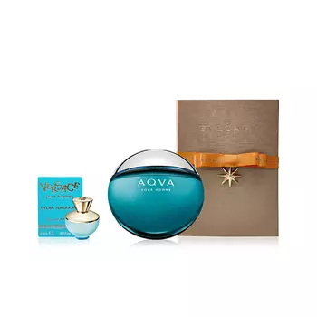 BVLGARI Туалетная вода Aqva Pour Homme + Миниатюра Versace Pour Femme Dylan Turquoise