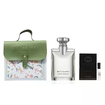 BVLGARI Туалетная вода Pour Homme + Пробник Gucci Guilty Parfum Pour Homme + Подарочная сумка