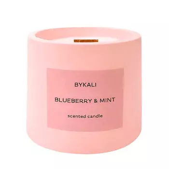 BYKALI Свеча ароматическая "Черника и Мята" с деревянным фитилем в камне 120.0