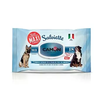 CAMON Салфетки влажные с тальком для собак крупных пород