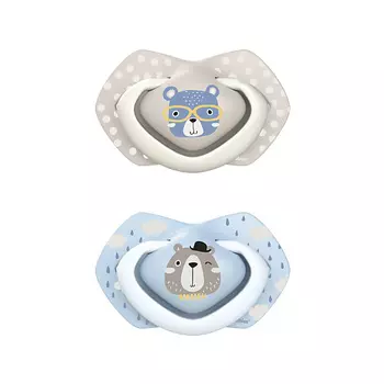 CANPOL BABIES Пустышка силиконовая Bonjour Paris симметричная 18+ месяцев