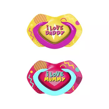 CANPOL BABIES Пустышка силиконовая Neon Love симметричная 18+ месяцев