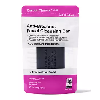 CARBON THEORY Мыло для лица очищающее Charcoal & Tea Tree Oil Breakout Control Facial Cleansing Bar