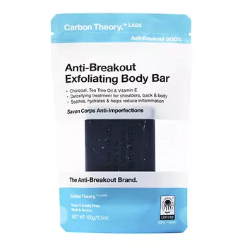 CARBON THEORY Мыло для лица отшелушивающее Charcoal & Tea Tree Oil Breakout Control Exfoliating Body Bar