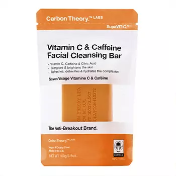 CARBON THEORY Мыло для лица Vitamin C & Caffeine Facial Cleansing Bar