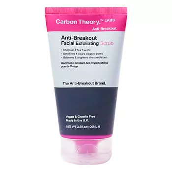CARBON THEORY Скраб для лица Charcoal & Tea Tree Oil Breakout Control Facial Exfoliating Scrub