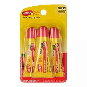 CARMEX Набор бальзамов для губ в тубе клубника SPF 15