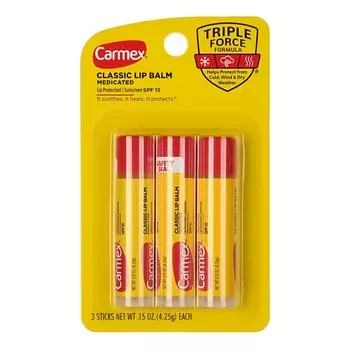 CARMEX Набор бальзамов для губ в стике классический SPF 15