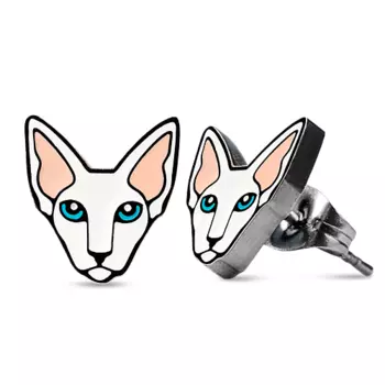 CAROMIC Серьги бижутерия гвоздики пусеты Кошка