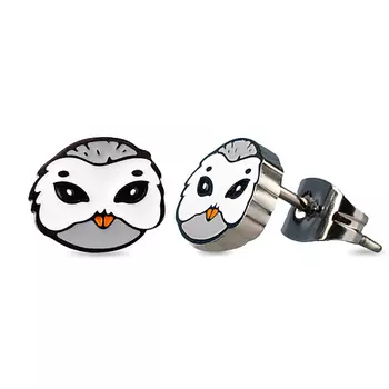 CAROMIC Серьги бижутерия гвоздики пусеты Сова