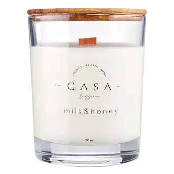 CASA LEGGERA Свеча в стекле Milk&Honey 200.0