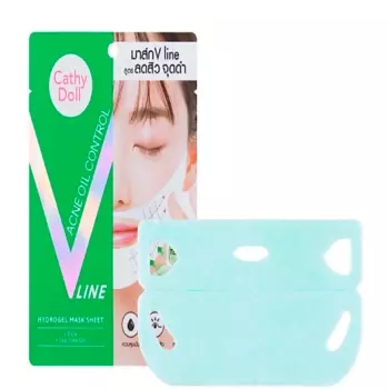 CATHY DOLL Гидрогелевая маска для V-линии лица - Контроль жирного блеска и акне
