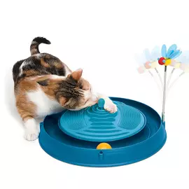 CATIT Круглый массажный центр с мячиком и игрушкой-пчелкой голубой