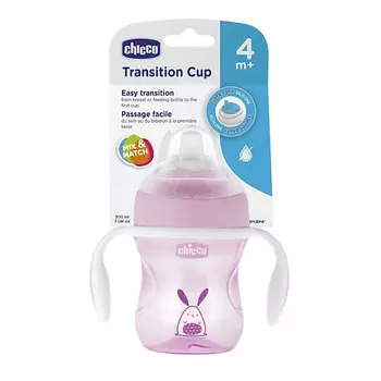 CHICCO Поильник-непроливайка Transition Cup, 4 мес.+