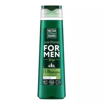 ЧИСТАЯ ЛИНИЯ Гель для душа Глубокое очищение хмель и уголь Taiga for Men 400