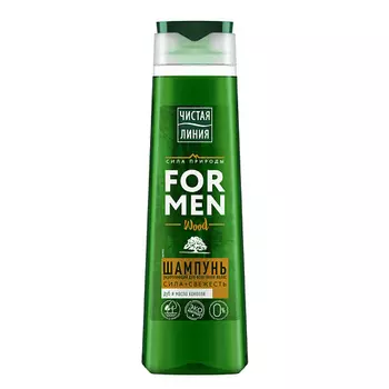 ЧИСТАЯ ЛИНИЯ Шампунь мужской Укрепляющий сила и cвежесть Wood for Men 400