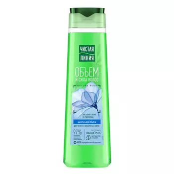 ЧИСТАЯ ЛИНИЯ Шампунь Объем и сила для тонких и ослабленных волос с экстрактами льна и пшеницы Nature Plus 400