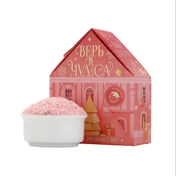 ЧИСТОЕ СЧАСТЬЕ Соль для ванны «Верь в чудеса!», аромат спелой клубники 300.0