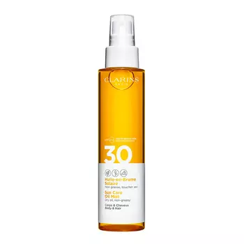 CLARINS Солнцезащитное масло-спрей для тела и волос SPF 30.