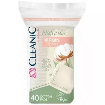CLEANIC Naturals Virgin Cotton Гигиенические ватные диски (квадратные) 40.0