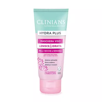 CLINIANS Маска для лица успокаивающая для сухой и чувствительной кожи Hydra Plus