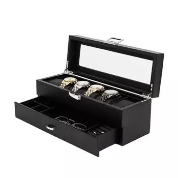 CLOX Двухуровневая шкатулка для шести часов и украшений, W59B