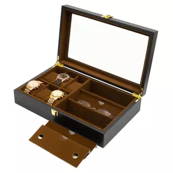 CLOX Шкатулка для хранения 6 часов и хранения 3 очков, YC-33BL